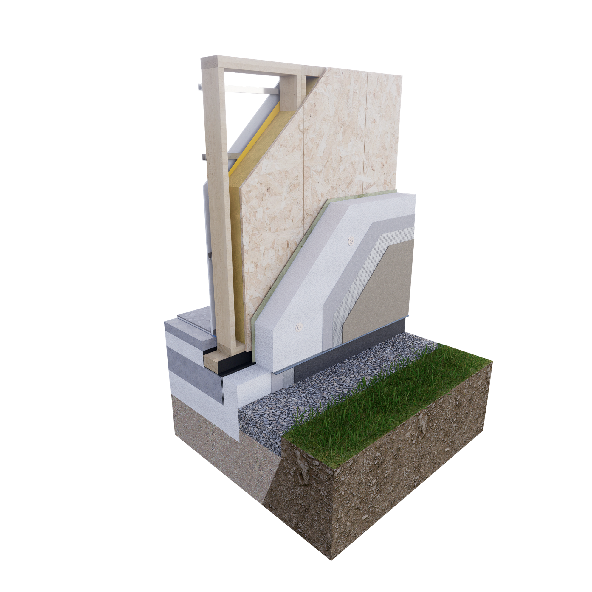 Przekrój ściany OSB/3 — Woodcore